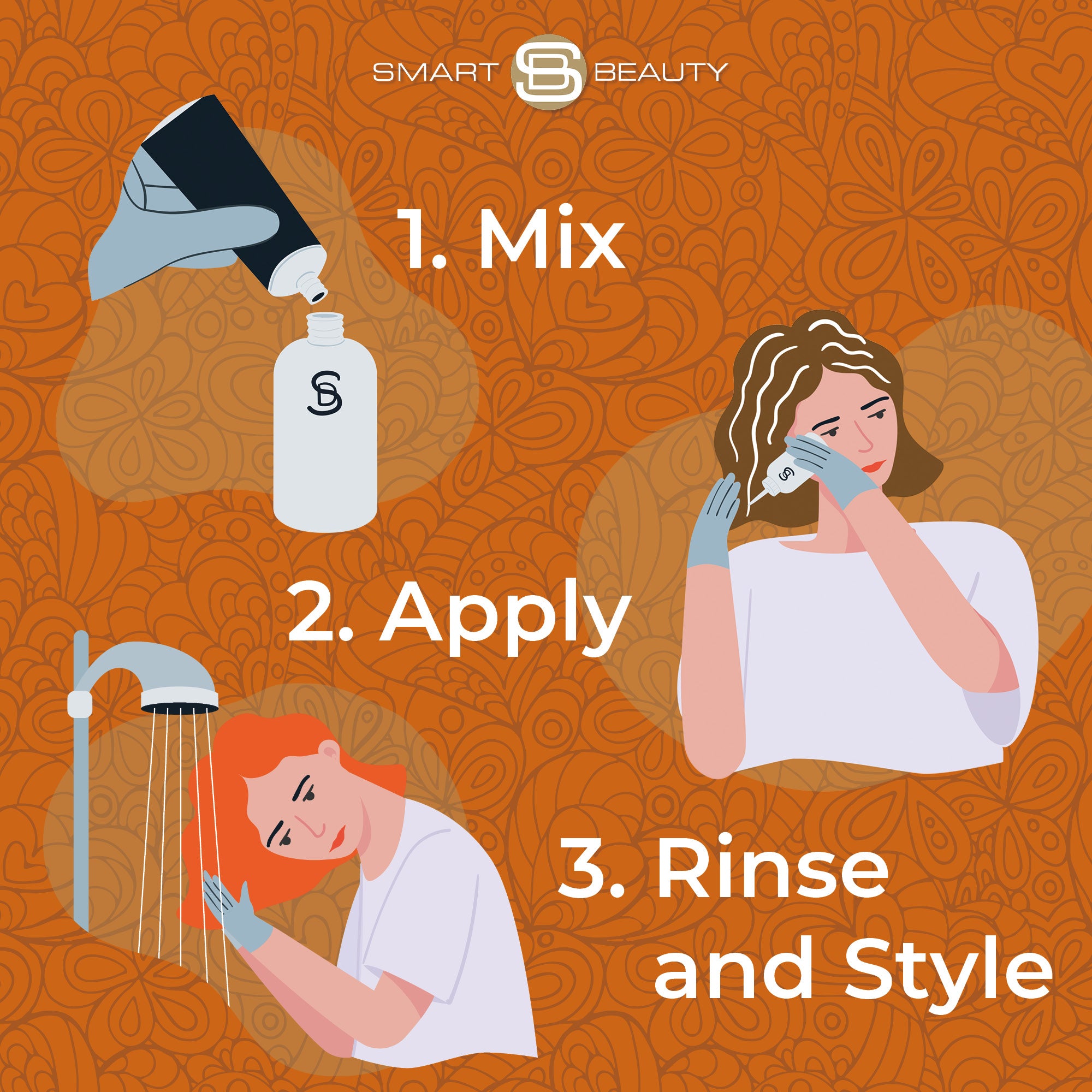 Amber Copper Hair Dye with Added Plex Hair Care Conditioner, Permanent Hair Colour