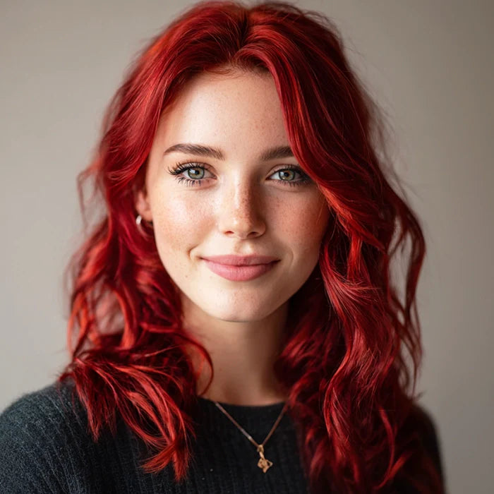 Red & Pink Hair Colour
