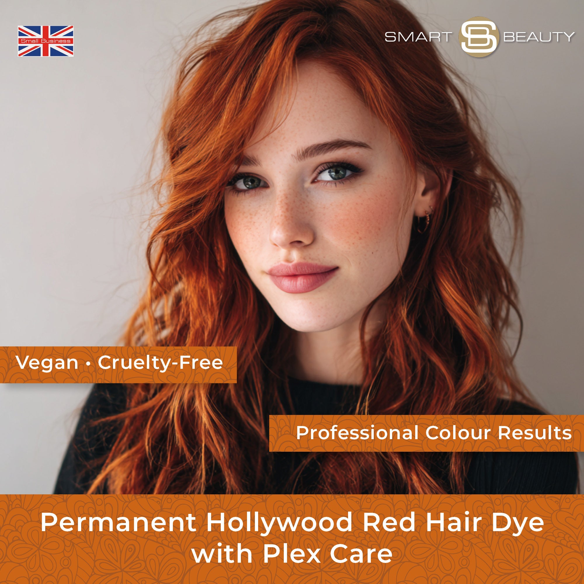 Amber Copper Hair Dye with Added Plex Hair Care Conditioner, Permanent Hair Colour