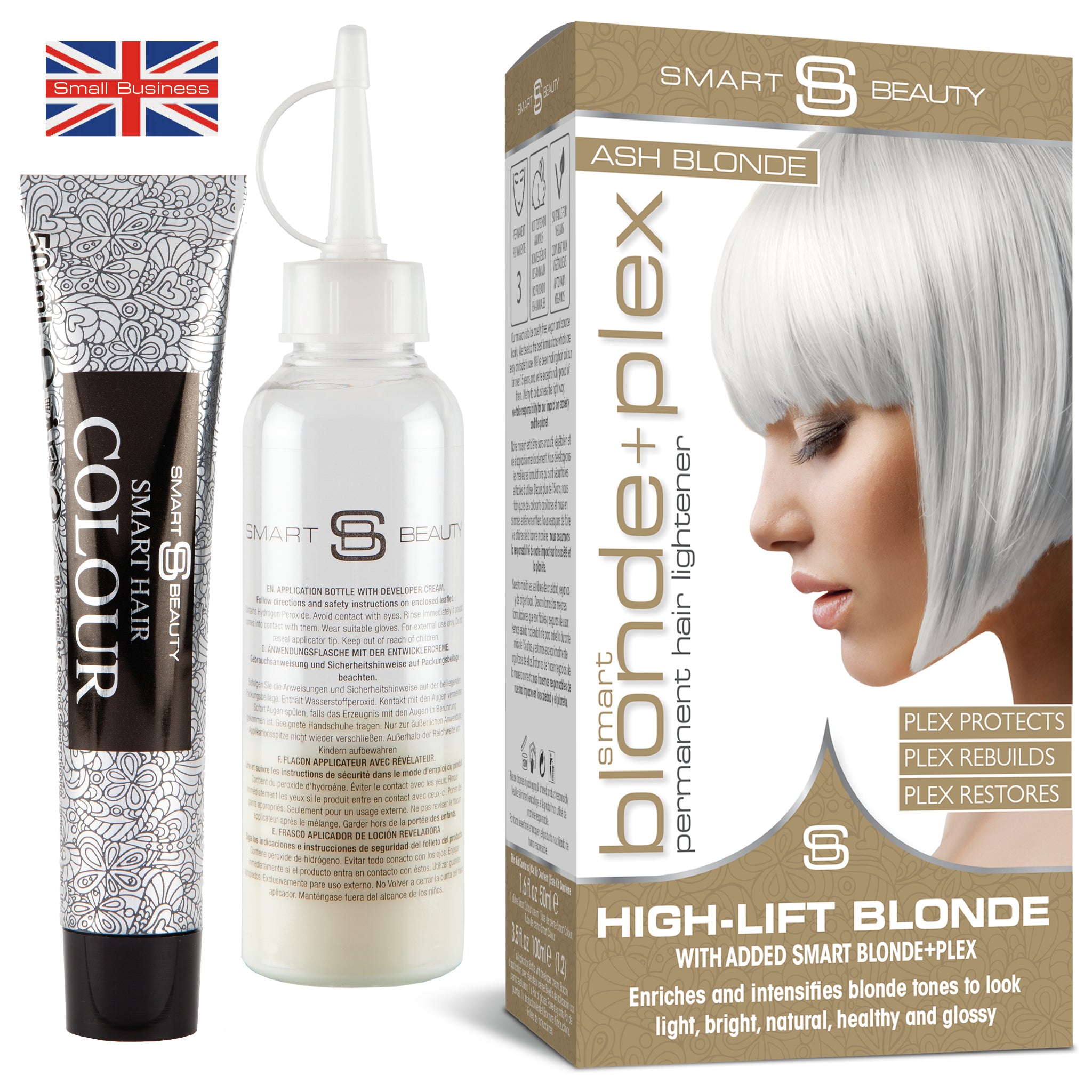 Ash Blonde Hair Dye with Added Plex Hair Care Conditioner, Permanent Hair Colour