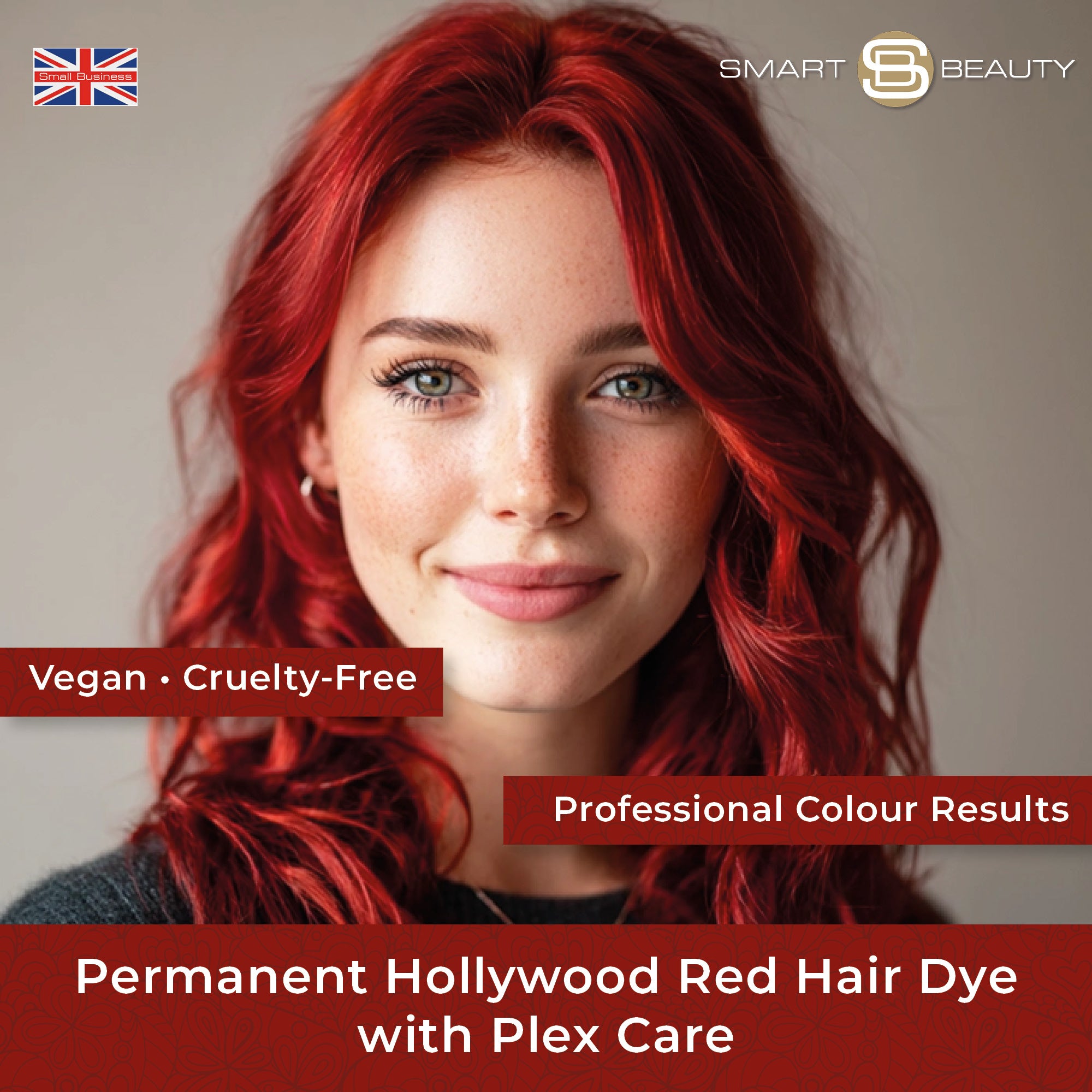 Hollywood Red Hair Dye with Added Plex Hair Care Conditioner, Permanent Hair Color