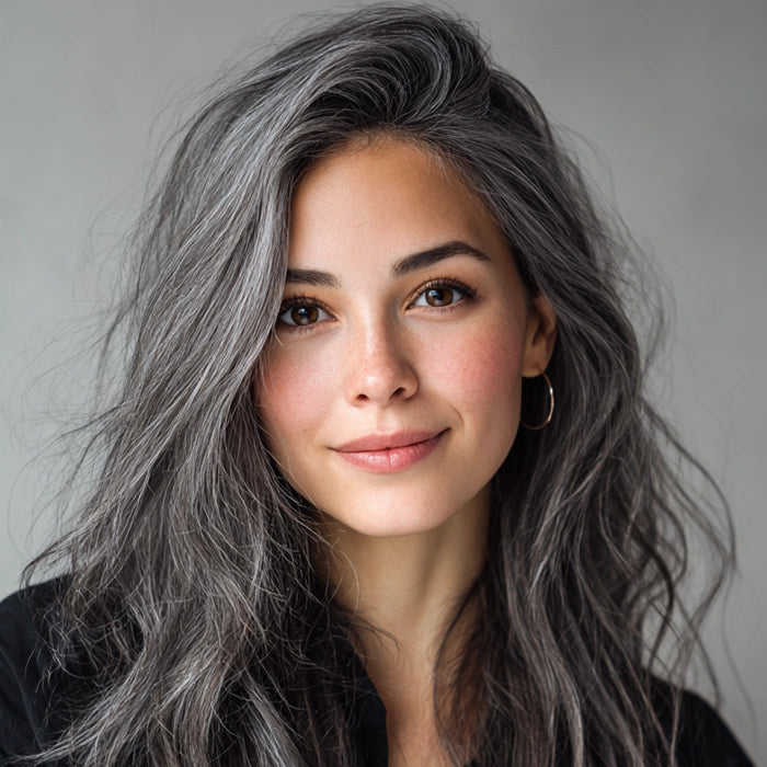 Graphite Grey Hair Dye with Added Plex Hair Care Conditioner, Permanent Hair Colour