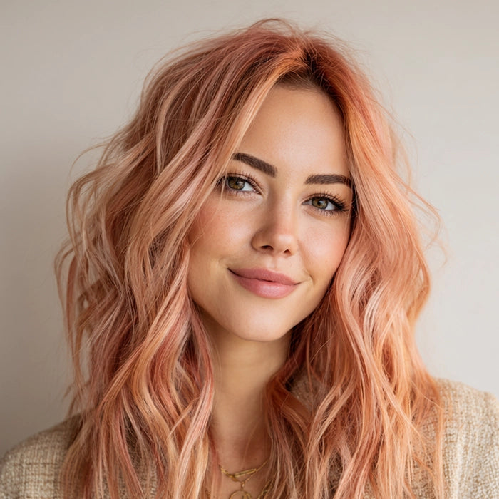 Rose Gold Hair Dye with Added Plex Hair Care Conditioner, Permanent Hair Colour