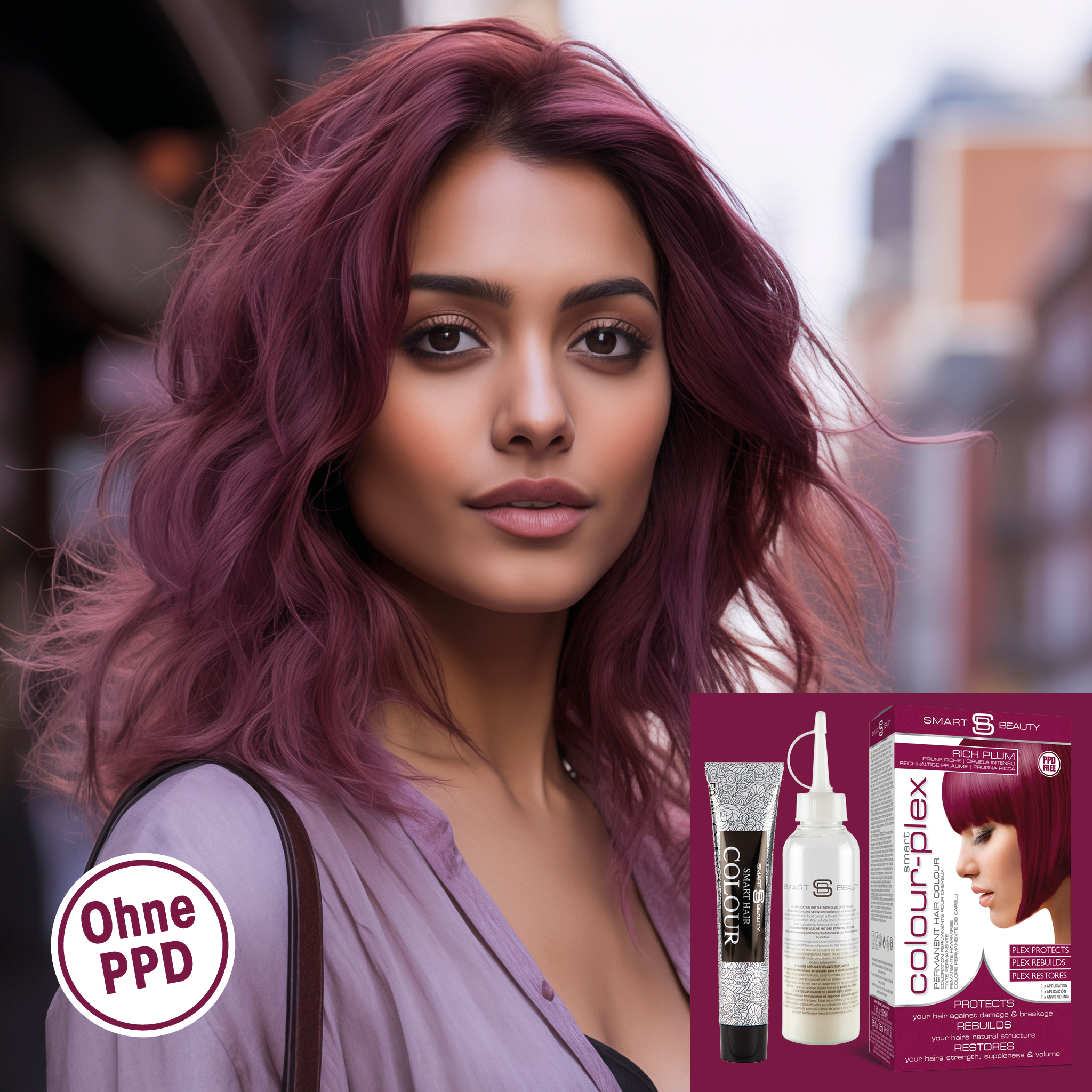 smart beauty permanent plum hair dye