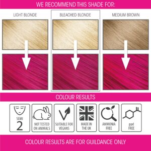 semi carmine pink hair colour swatch