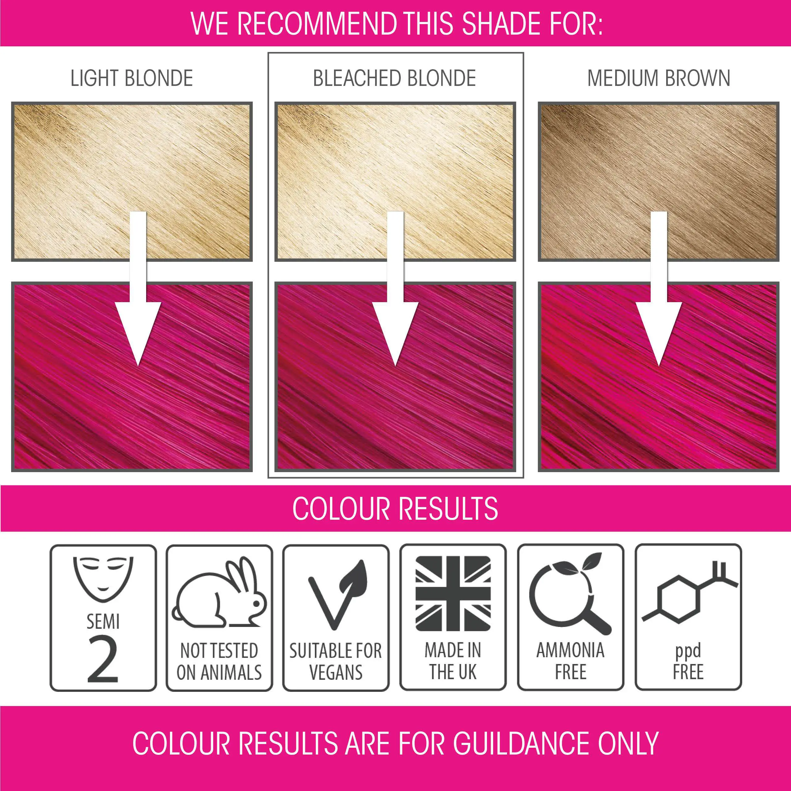 Carmine Pink Pastel Semi-Permanent Hair Dye