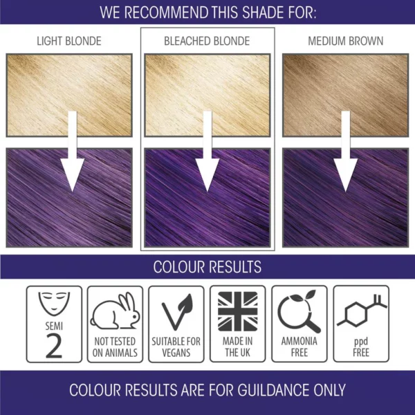 Pure Purple Semi-Permanent Hair Dye