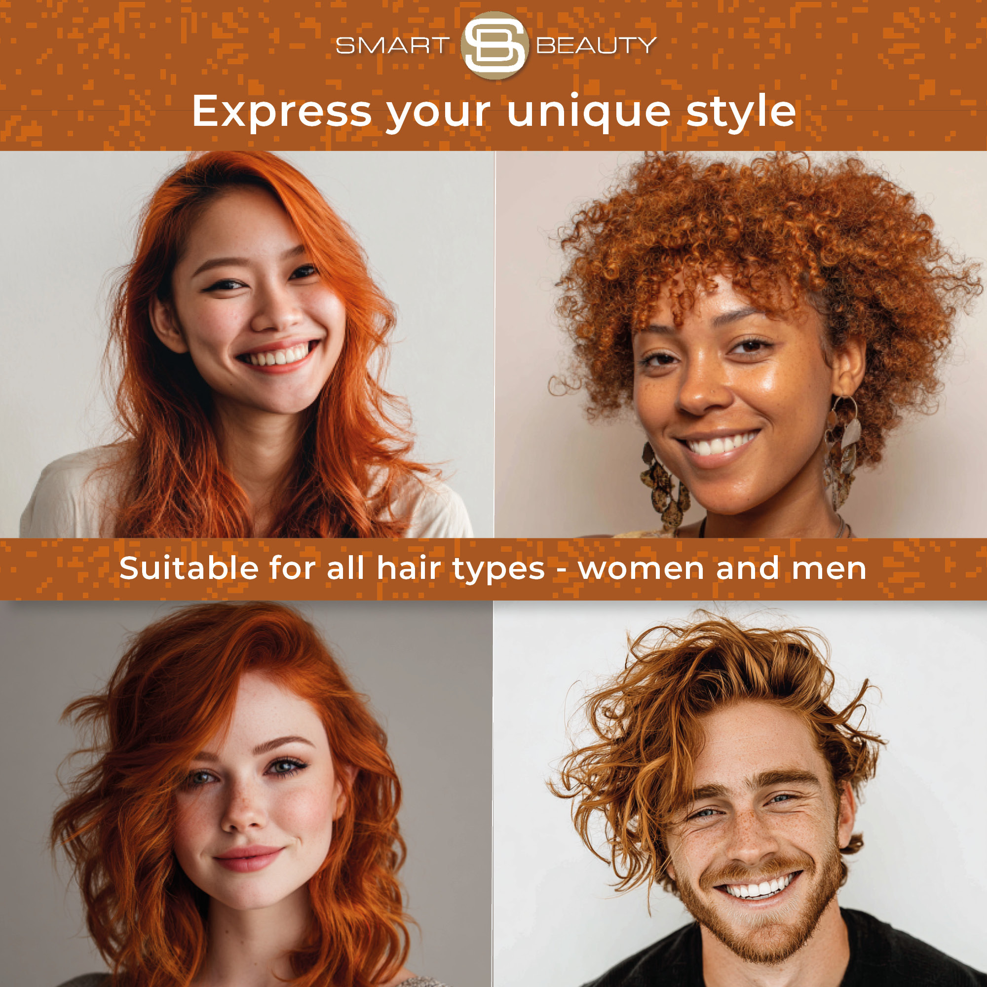 Deep Amber Red Copper Hair Dye Permanent with added Plex anti Hair breakage technology, Vegan & Cruelty-Free | Smart Beauty - Image 5