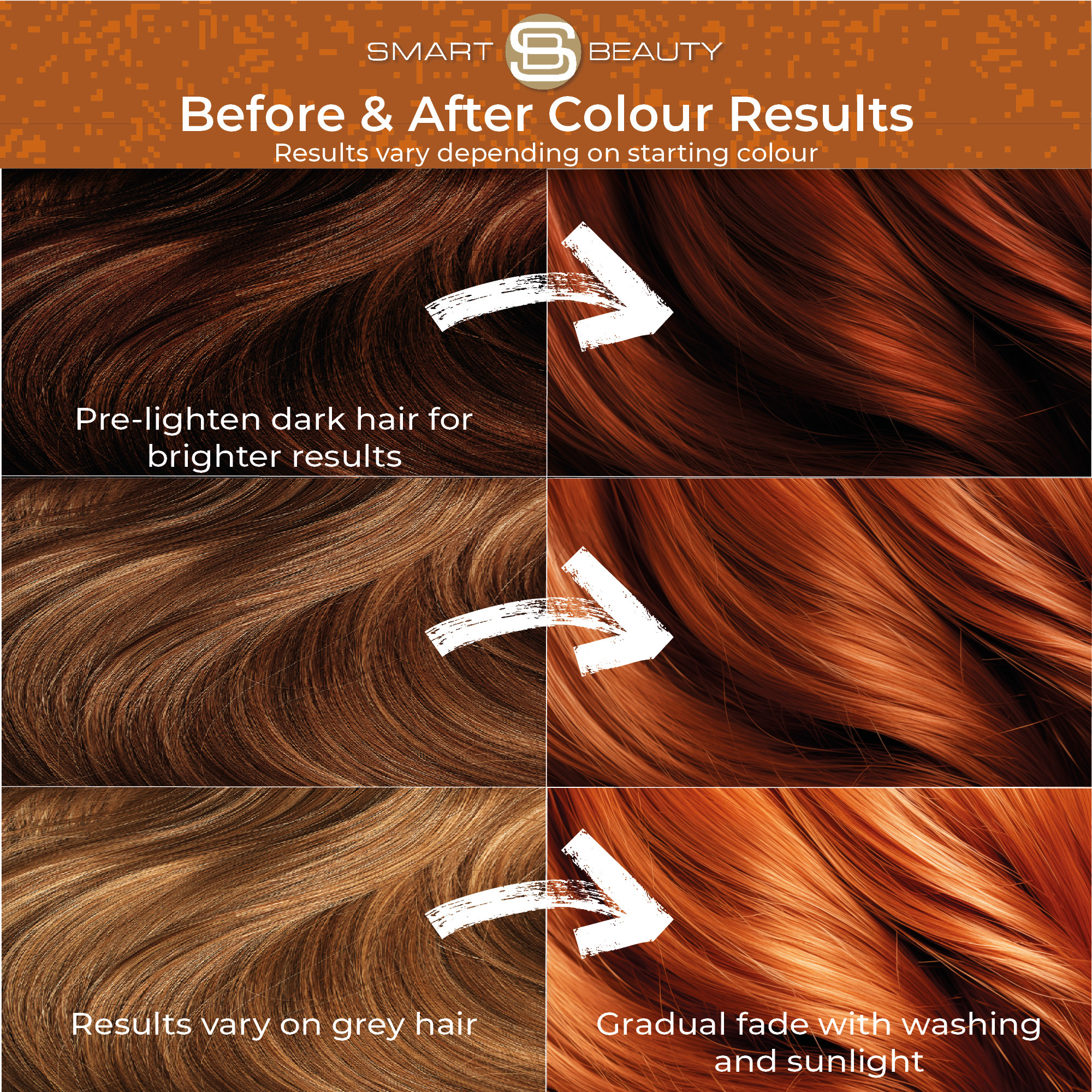 Deep Amber Red Copper Hair Dye Permanent with added Plex anti Hair breakage technology, Vegan & Cruelty-Free | Smart Beauty - Image 6