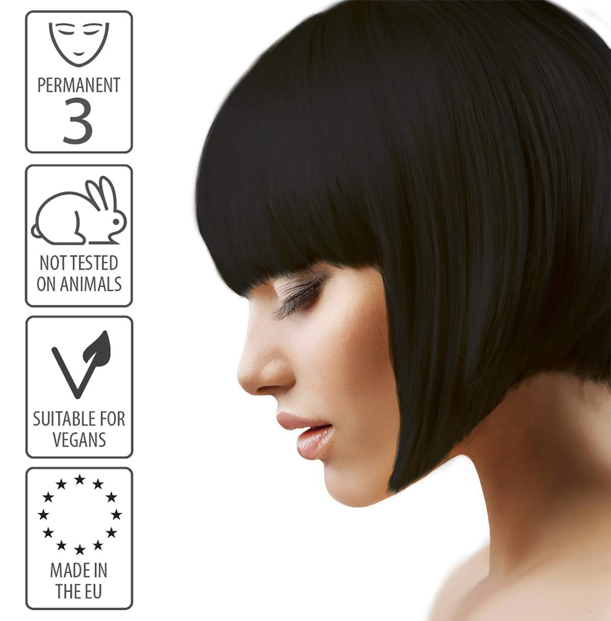 Pure Black hair dye Not tested on animals, Suitable for vegans