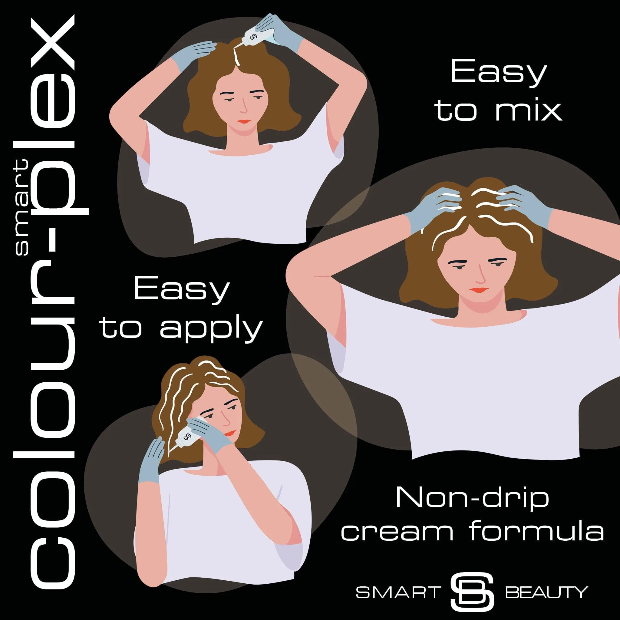 Black Hair Dye Permanent with added Plex anti Hair breakage technology, Vegan & Cruelty-Free | Smart Beauty - Image 6