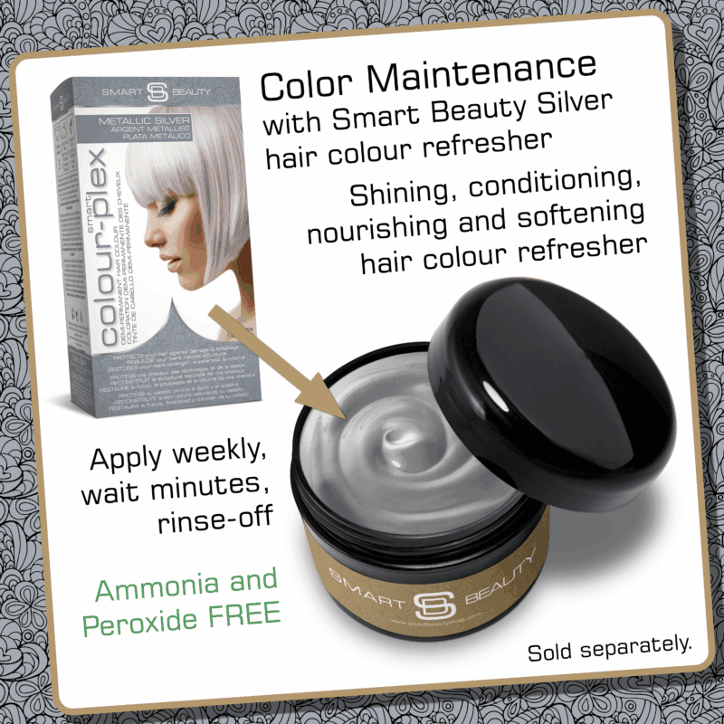 Metallic Silver Hair Dye Demi-Permanent with added Plex anti Hair breakage technology, Vegan & Cruelty-Free | Smart Beauty - Image 9