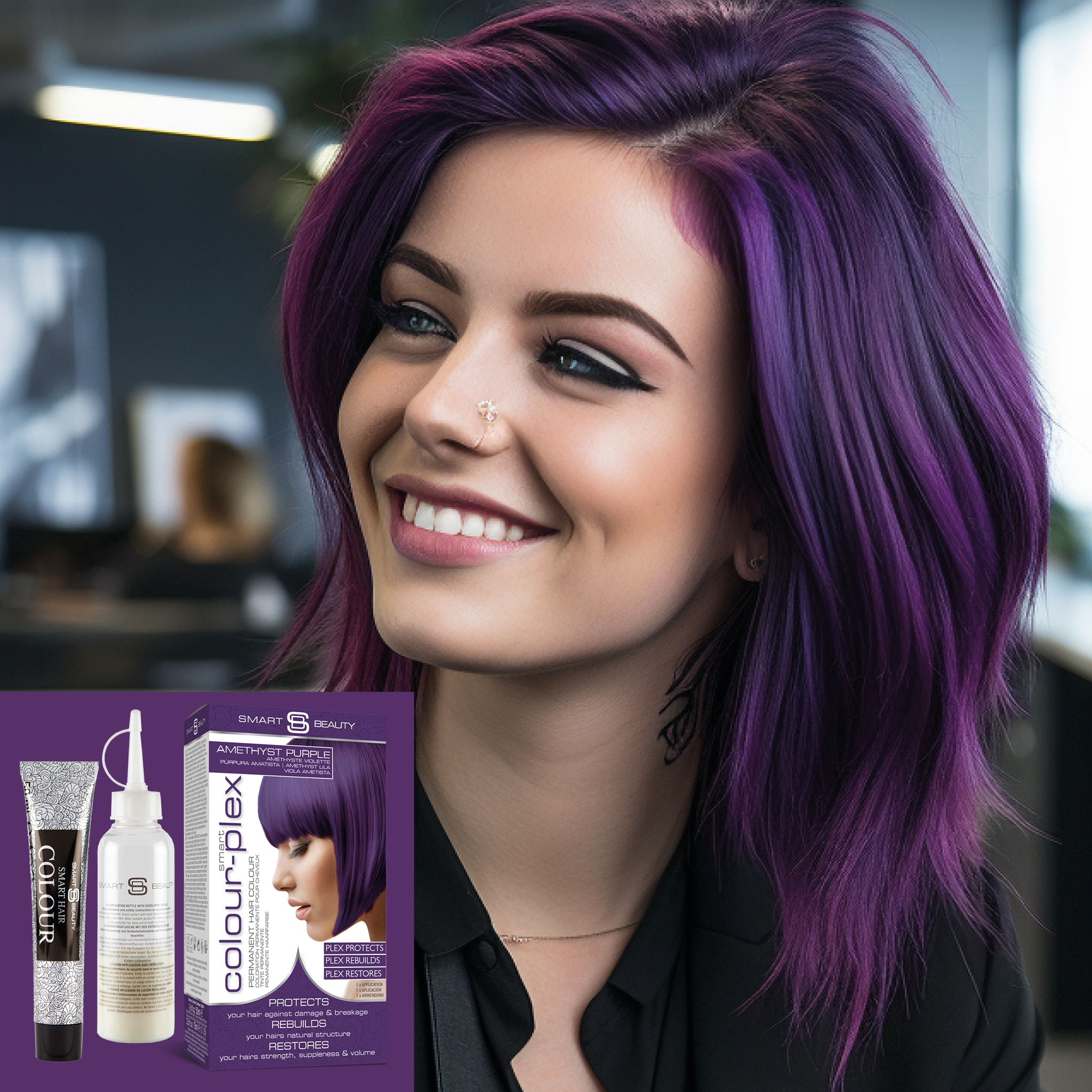 smart beauty permanent amethyst purple hair dye US